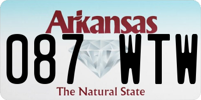 AR license plate 087WTW