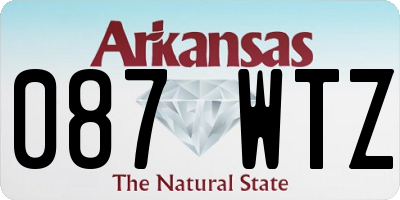 AR license plate 087WTZ