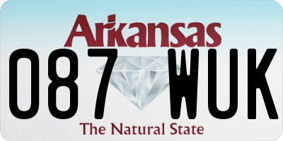 AR license plate 087WUK