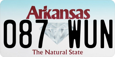 AR license plate 087WUN