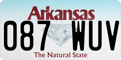 AR license plate 087WUV