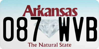AR license plate 087WVB