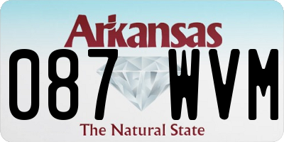 AR license plate 087WVM