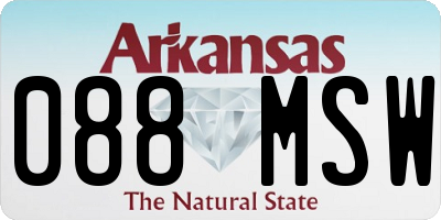 AR license plate 088MSW