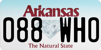 AR license plate 088WHO