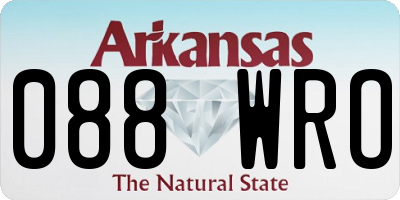 AR license plate 088WRO