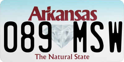 AR license plate 089MSW