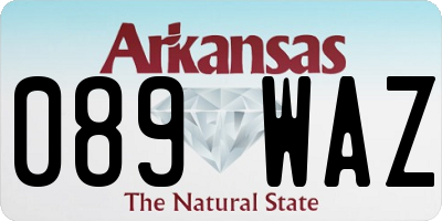 AR license plate 089WAZ