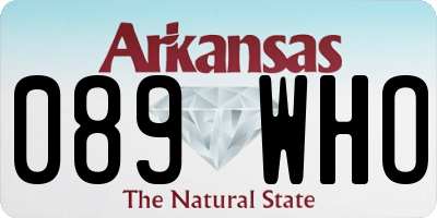AR license plate 089WHO