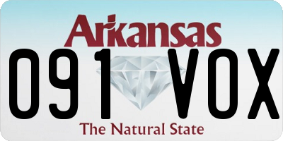 AR license plate 091VOX