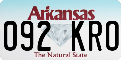 AR license plate 092KRO