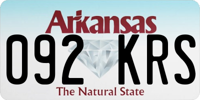 AR license plate 092KRS