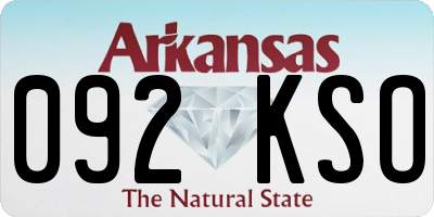 AR license plate 092KSO