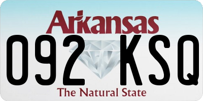 AR license plate 092KSQ