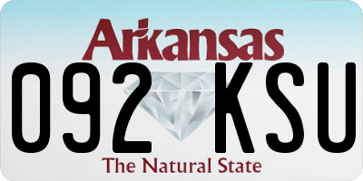 AR license plate 092KSU