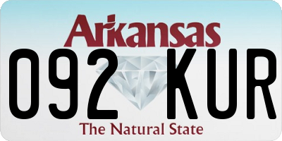 AR license plate 092KUR