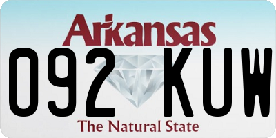AR license plate 092KUW