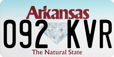 AR license plate 092KVR