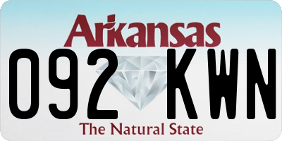 AR license plate 092KWN