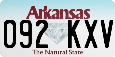 AR license plate 092KXV