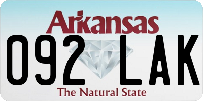 AR license plate 092LAK