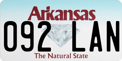 AR license plate 092LAN