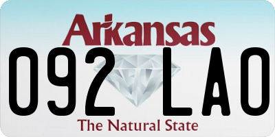 AR license plate 092LAO