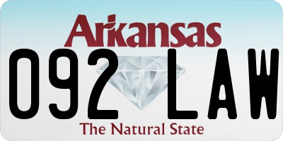 AR license plate 092LAW