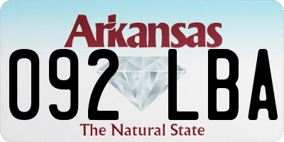 AR license plate 092LBA