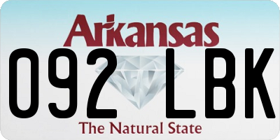 AR license plate 092LBK