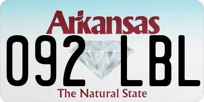 AR license plate 092LBL