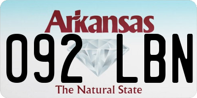 AR license plate 092LBN