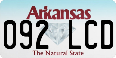 AR license plate 092LCD