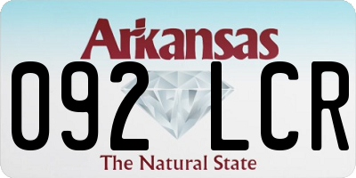 AR license plate 092LCR
