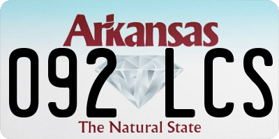 AR license plate 092LCS
