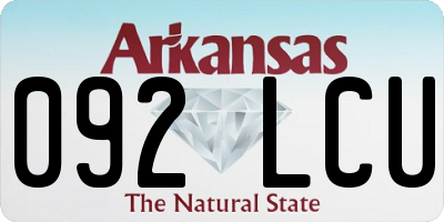 AR license plate 092LCU