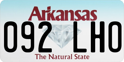AR license plate 092LHO