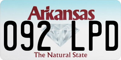 AR license plate 092LPD