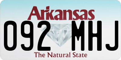 AR license plate 092MHJ