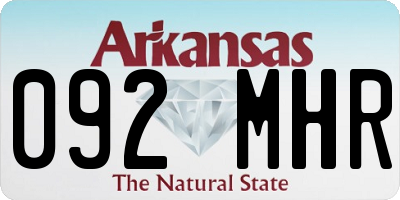 AR license plate 092MHR