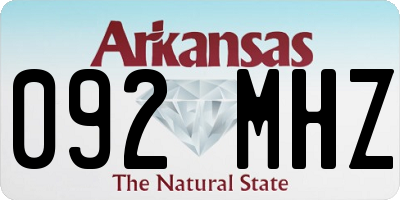 AR license plate 092MHZ