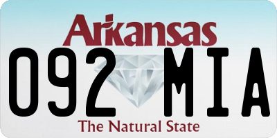 AR license plate 092MIA