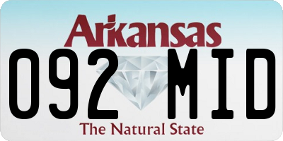 AR license plate 092MID