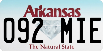 AR license plate 092MIE