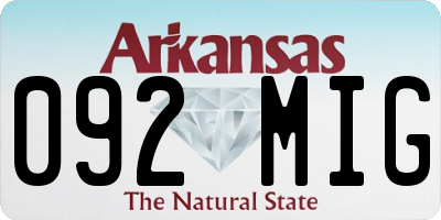 AR license plate 092MIG