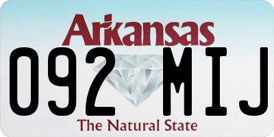 AR license plate 092MIJ