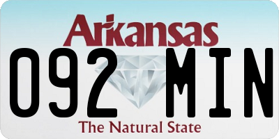 AR license plate 092MIN