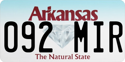 AR license plate 092MIR