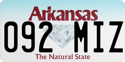 AR license plate 092MIZ