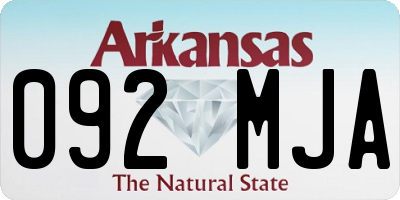 AR license plate 092MJA